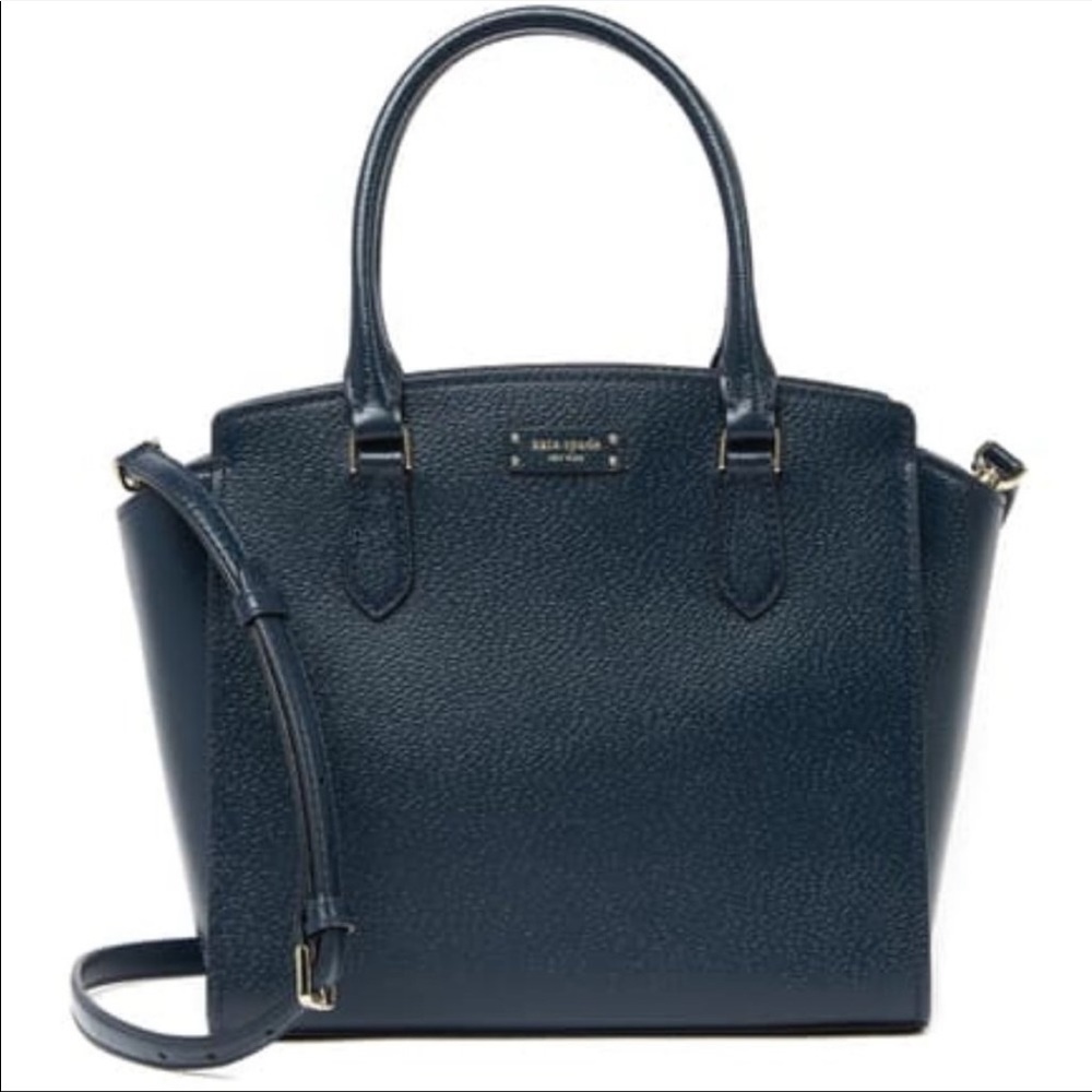 Kate Spade Navy Jeanne Medium Leather Satchel Purse Bag